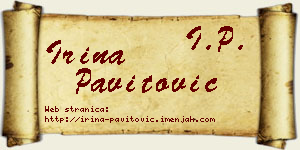 Irina Pavitović vizit kartica